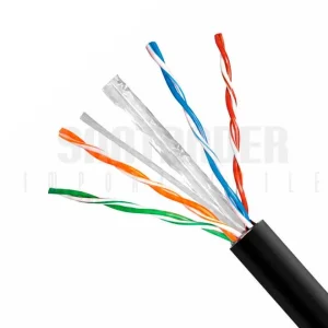 CABLE DE RED UTP CAT6 23AWG NEGRO EXTERIOR 305 METROS